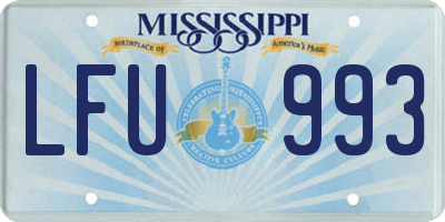 MS license plate LFU993