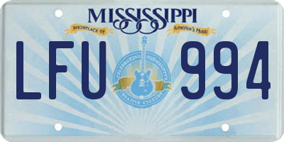 MS license plate LFU994