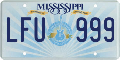 MS license plate LFU999