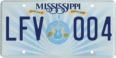 MS license plate LFV004