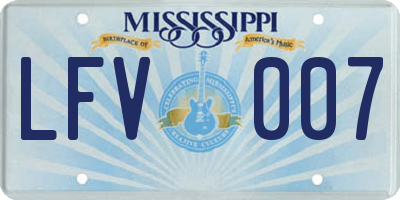 MS license plate LFV007