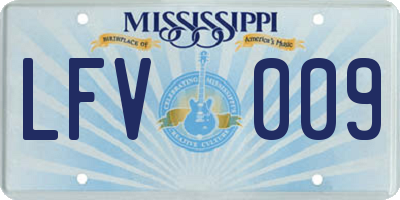 MS license plate LFV009
