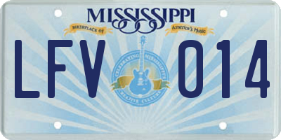 MS license plate LFV014