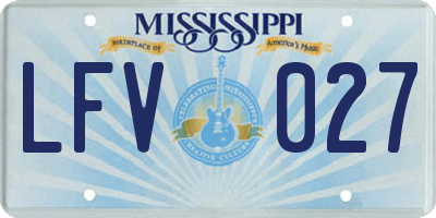 MS license plate LFV027