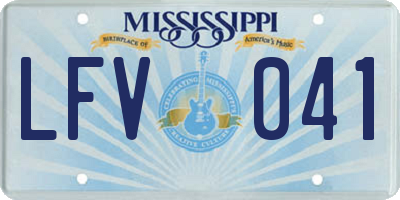 MS license plate LFV041