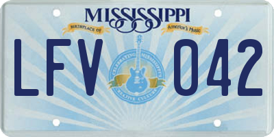 MS license plate LFV042