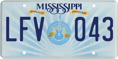 MS license plate LFV043