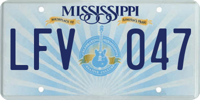 MS license plate LFV047