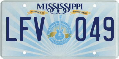 MS license plate LFV049