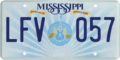 MS license plate LFV057