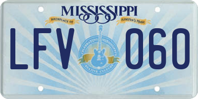 MS license plate LFV060