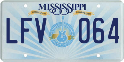 MS license plate LFV064
