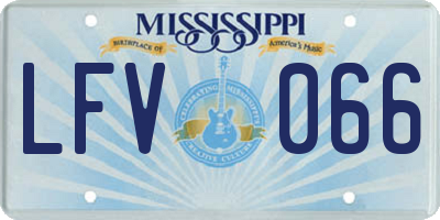 MS license plate LFV066