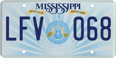 MS license plate LFV068