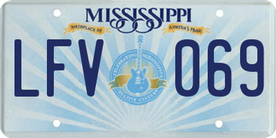 MS license plate LFV069
