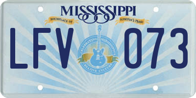 MS license plate LFV073