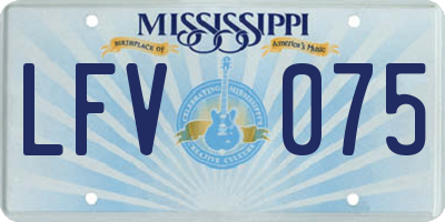 MS license plate LFV075