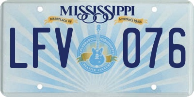 MS license plate LFV076