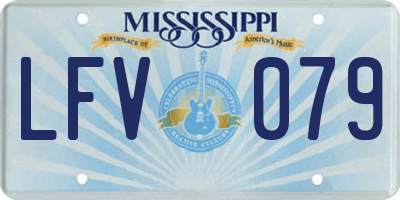 MS license plate LFV079