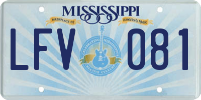 MS license plate LFV081