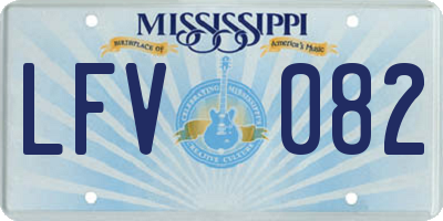 MS license plate LFV082
