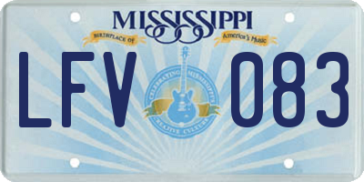MS license plate LFV083