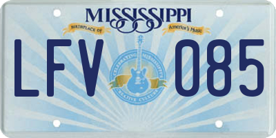 MS license plate LFV085