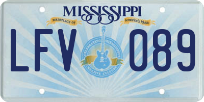MS license plate LFV089