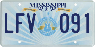 MS license plate LFV091