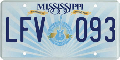 MS license plate LFV093