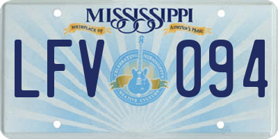 MS license plate LFV094