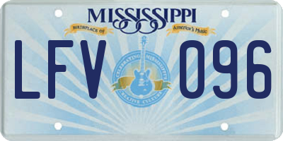 MS license plate LFV096