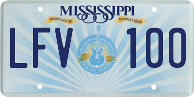 MS license plate LFV100