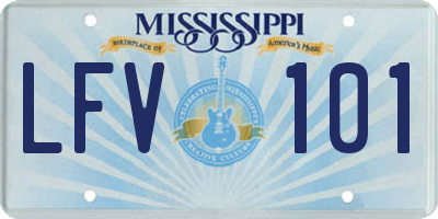 MS license plate LFV101
