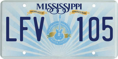 MS license plate LFV105