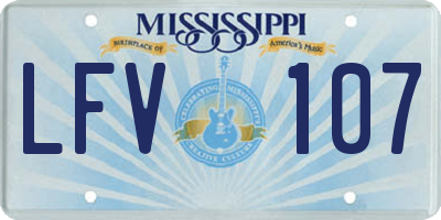 MS license plate LFV107