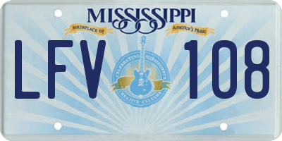 MS license plate LFV108