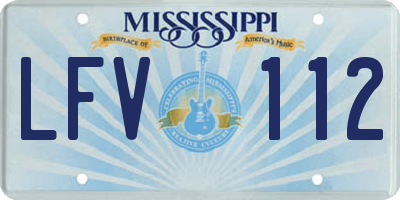 MS license plate LFV112