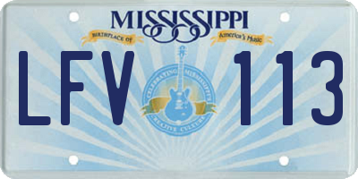 MS license plate LFV113