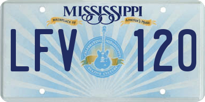 MS license plate LFV120