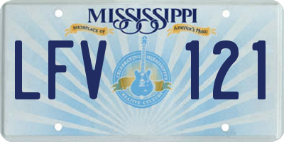 MS license plate LFV121