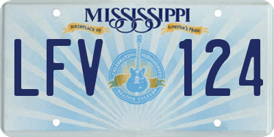 MS license plate LFV124