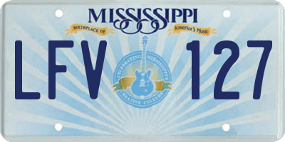 MS license plate LFV127