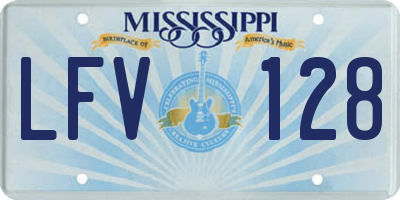 MS license plate LFV128