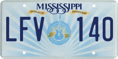MS license plate LFV140