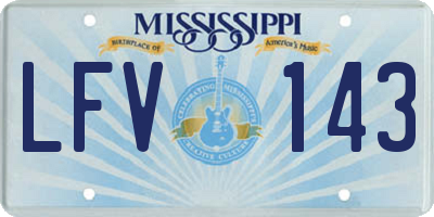 MS license plate LFV143