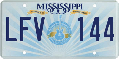 MS license plate LFV144