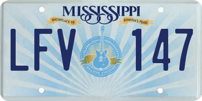 MS license plate LFV147