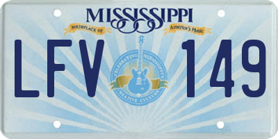 MS license plate LFV149