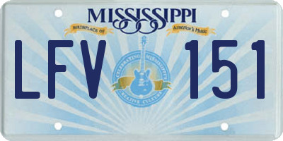 MS license plate LFV151